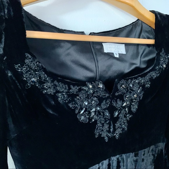 Vintage Badgley Mischka 90s black beaded evening gown - Picture 9 of 16